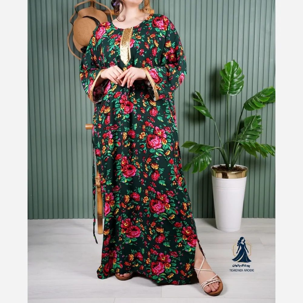ساحلی نخی ترکمنستان طرح کتیبه طلایی گل درشت فری سایز رنگ مشکی کرم سبزیشمی آبی سورمه ای تیره
