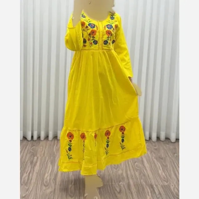 پیراهن گلدوزی هندی بلند SH7581