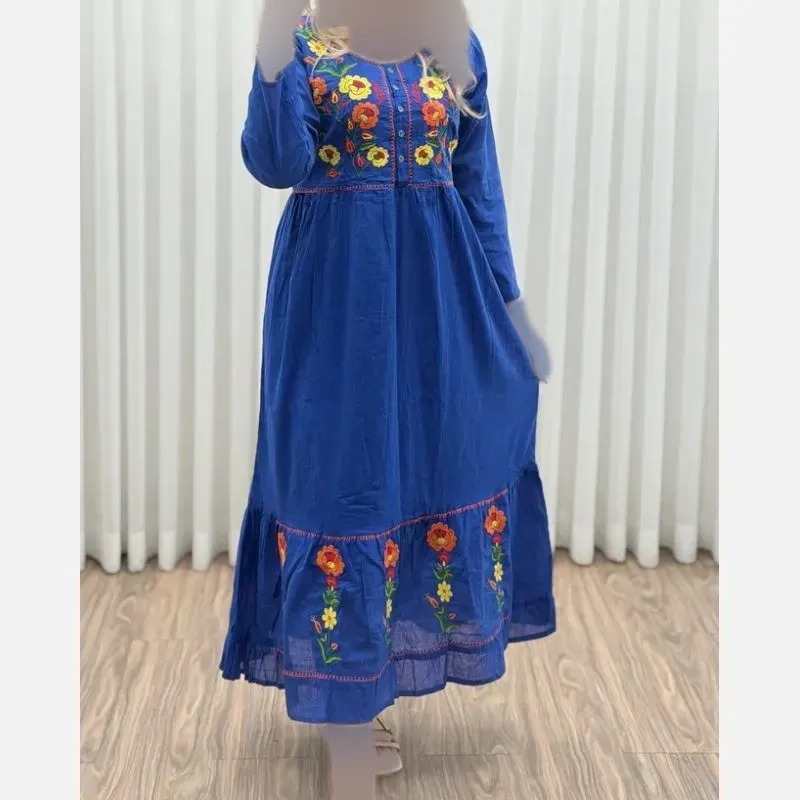 پیراهن گلدوزی هندی بلند SH7581
