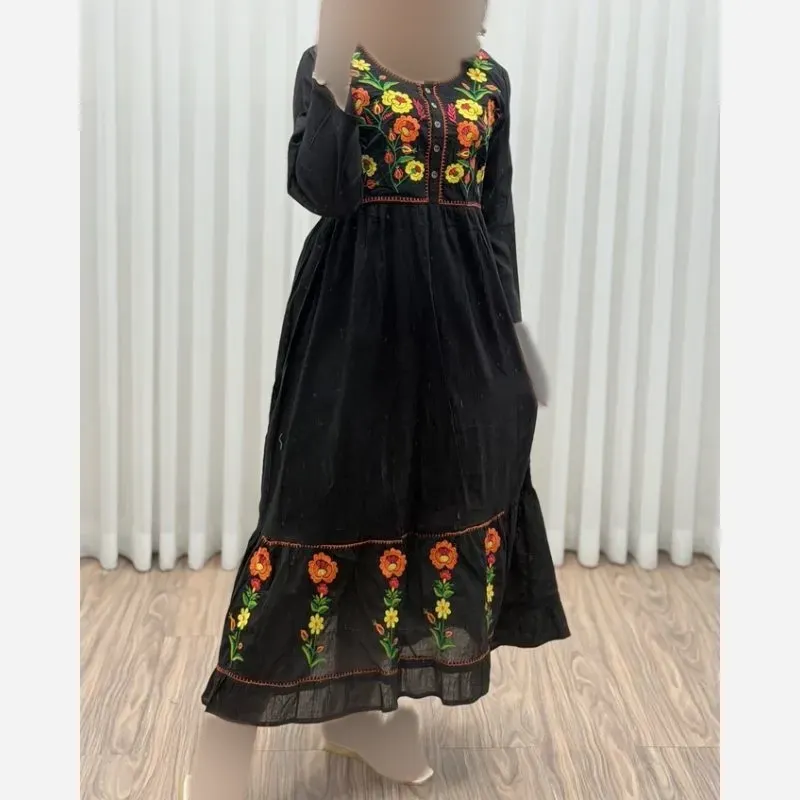 پیراهن گلدوزی هندی بلند SH7581
