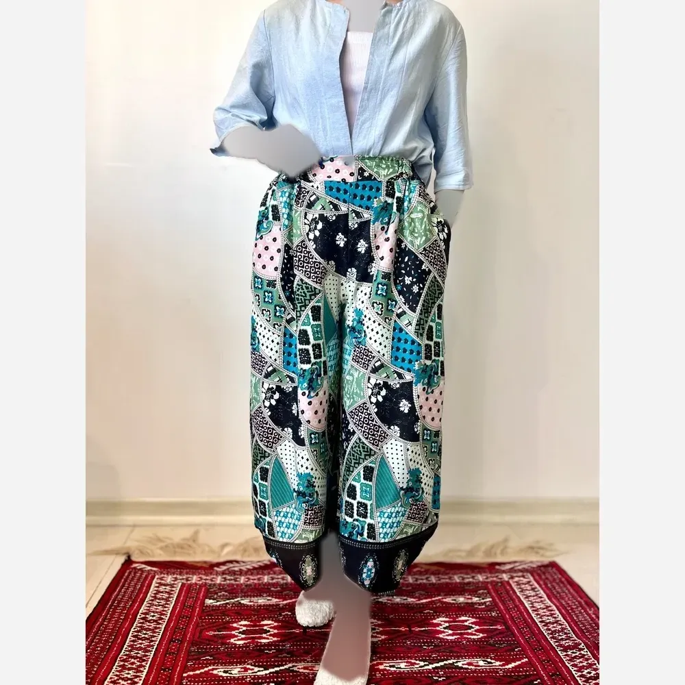شلوار نخ طرح اندونزیt8034