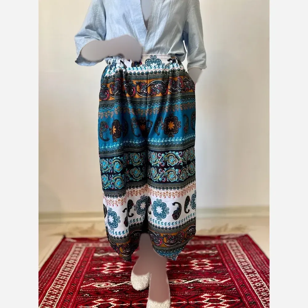 شلوار نخ طرح اندونزیt8034