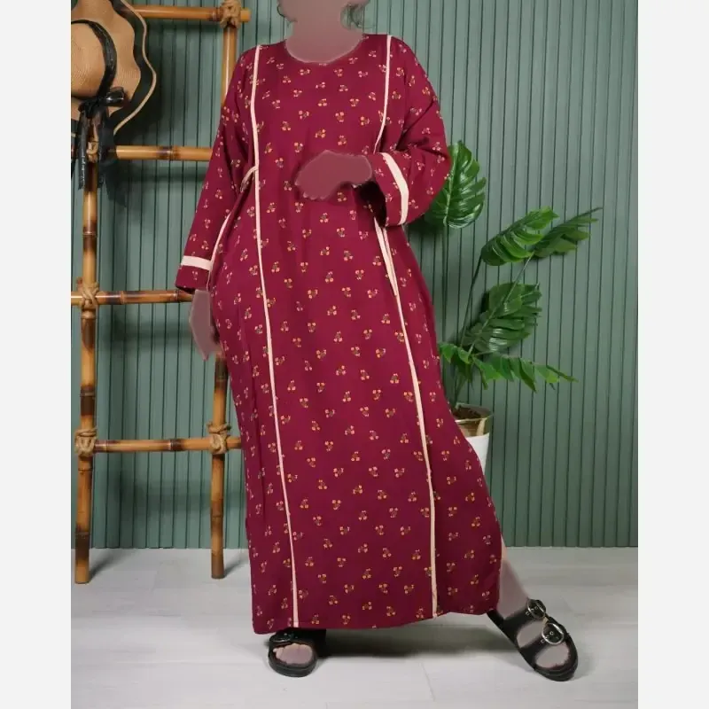 پیراهن نخی یال گل ململ U7585