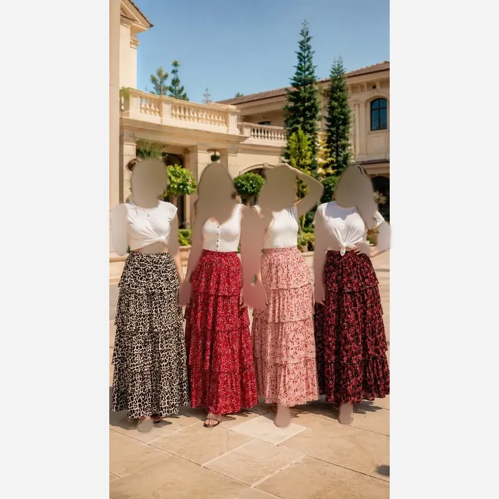  ✨ دامن طبقه ایی ترند، سبک و خوشفرم ✨t8044