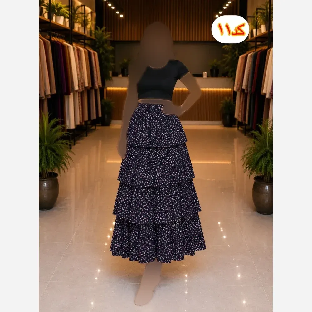  ✨ دامن طبقه ایی ترند، سبک و خوشفرم ✨t8044