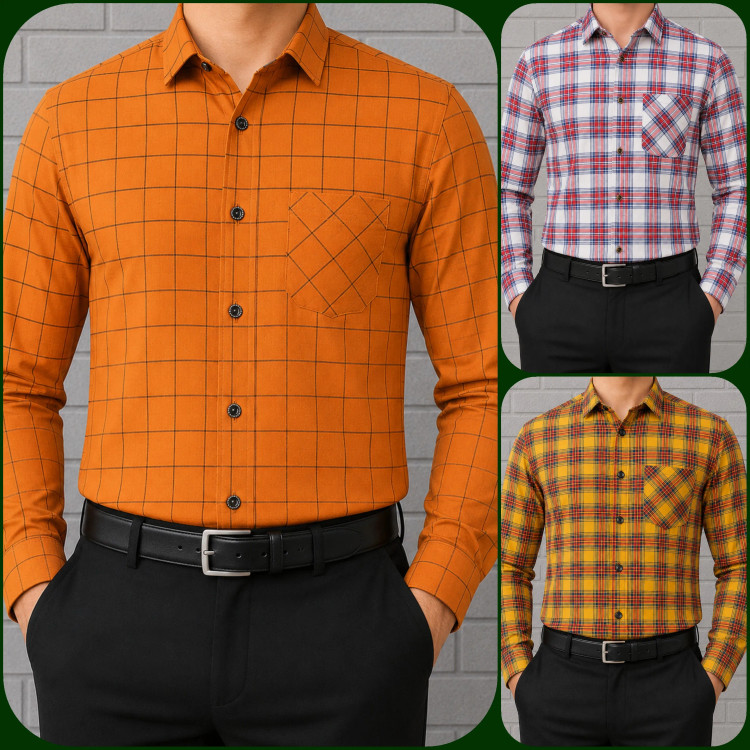 پیراهن آستین بلند مردانه چهارخانه بنگال کشی بدون نیاز به اتو