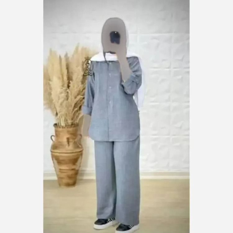 ست مانتو و شلوار بگ تابستانه پارچه بابوس وارداتی سایز بزرگ 40 تا 52