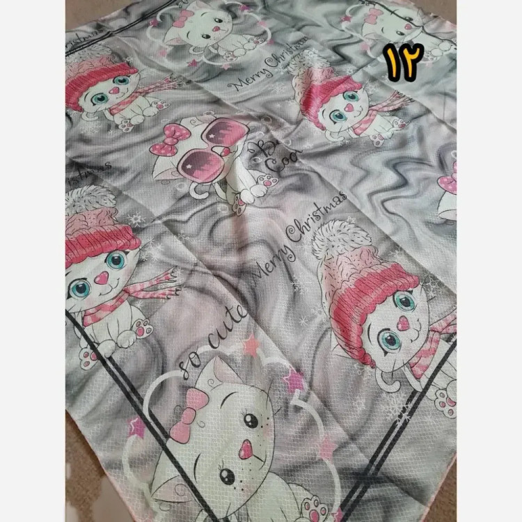 روسری سوپرنخ دخترانه فانتزی دست دوز قواره 100