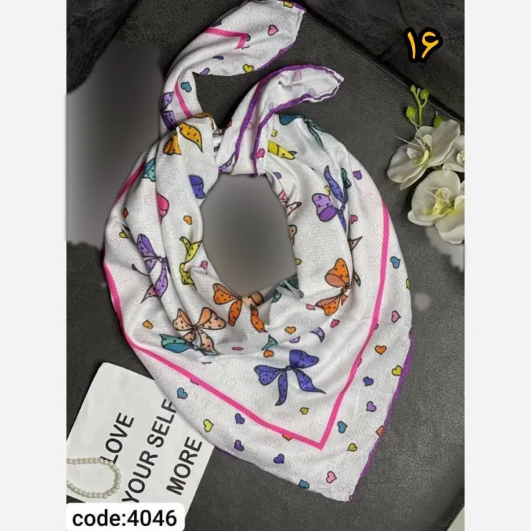 روسری دخترانه سوپرنخ فانتزی دست دوز قواره 100
