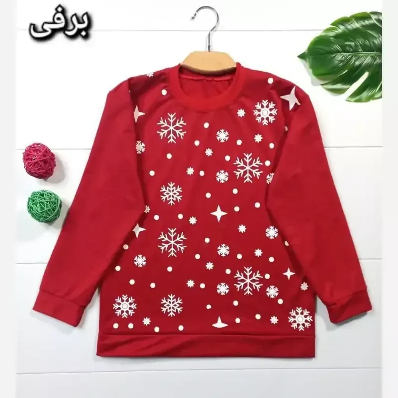 بلوز زنانه یقه گرد قرمز جنس پنبه پلی استر مناسب سایز 38 تا 44