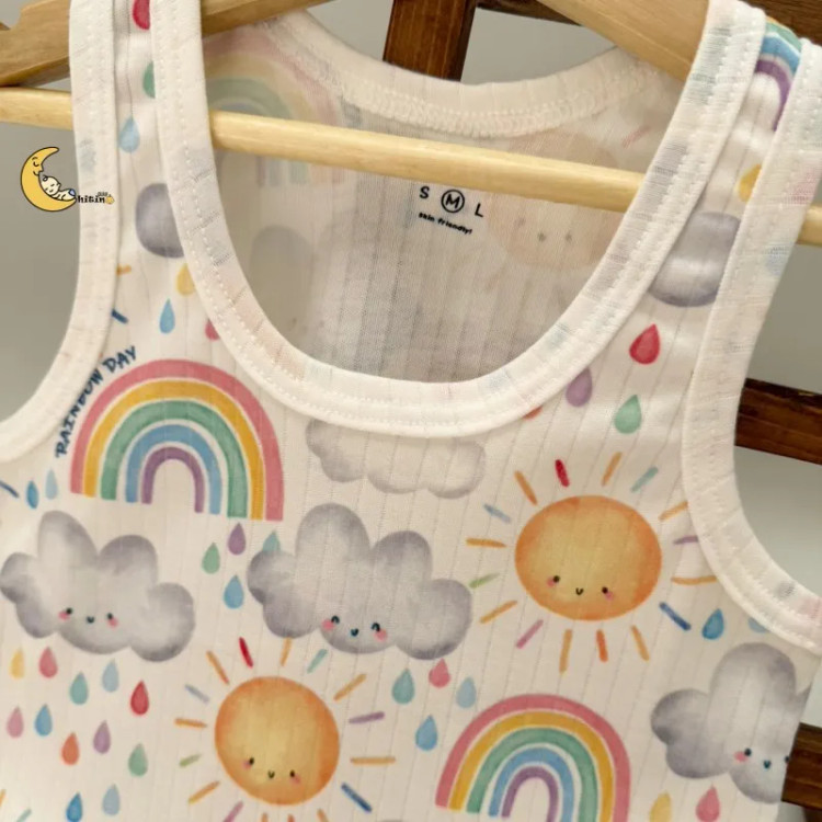 بادی رکابی زیردکمه نوزاد و کودک کوالا کیدز جنس نخ پنبه کبریتی
