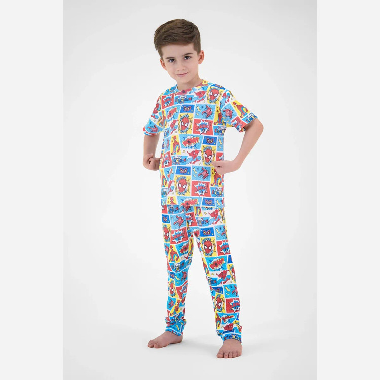 ست تیشرت و شلوار پسرانه طرح مرد عنکبوتی جنس پنبه و الیاف مصنوعی