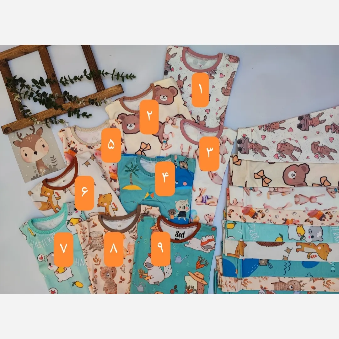 ست تیشرت و شلوار بچگانه نخ پنبه سایز 45