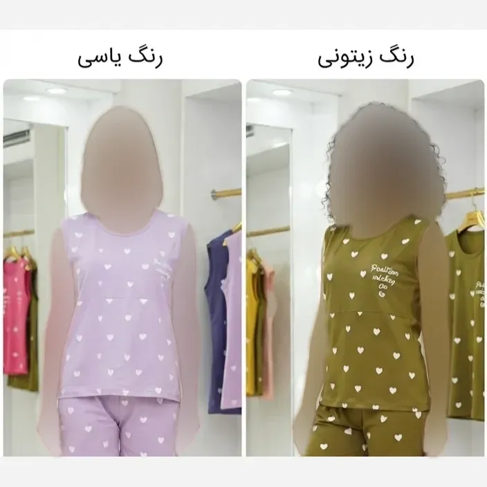 تاپ شلوارک زنانه طرح قلب جنس پنبه ویسکوز لاکرا قواره آزاد سایز 38 تا 46
