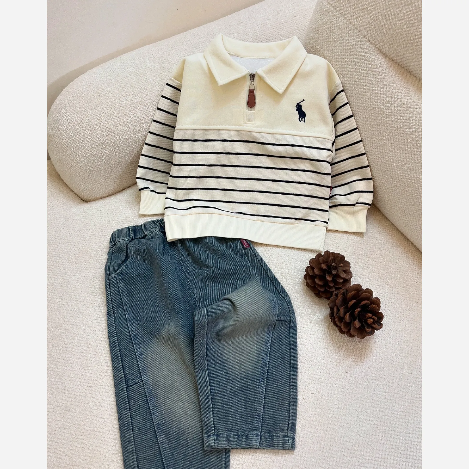 ست پولوشرت و شلوار جین بچگانه برند 415polo مناسب 1.5 تا 6 سال