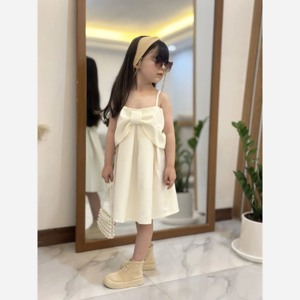 سارافون دخترانه مازراتی طرح پاپیون سایز 40 تا 60
