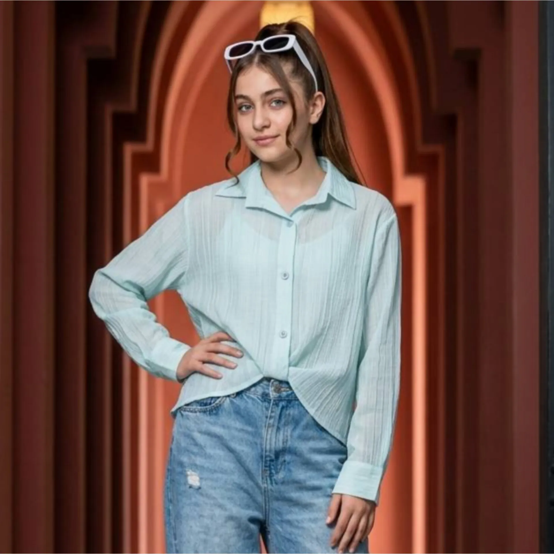 شومیز تابستانه دخترانه مدل گره ای چپ و راستی کد H21234