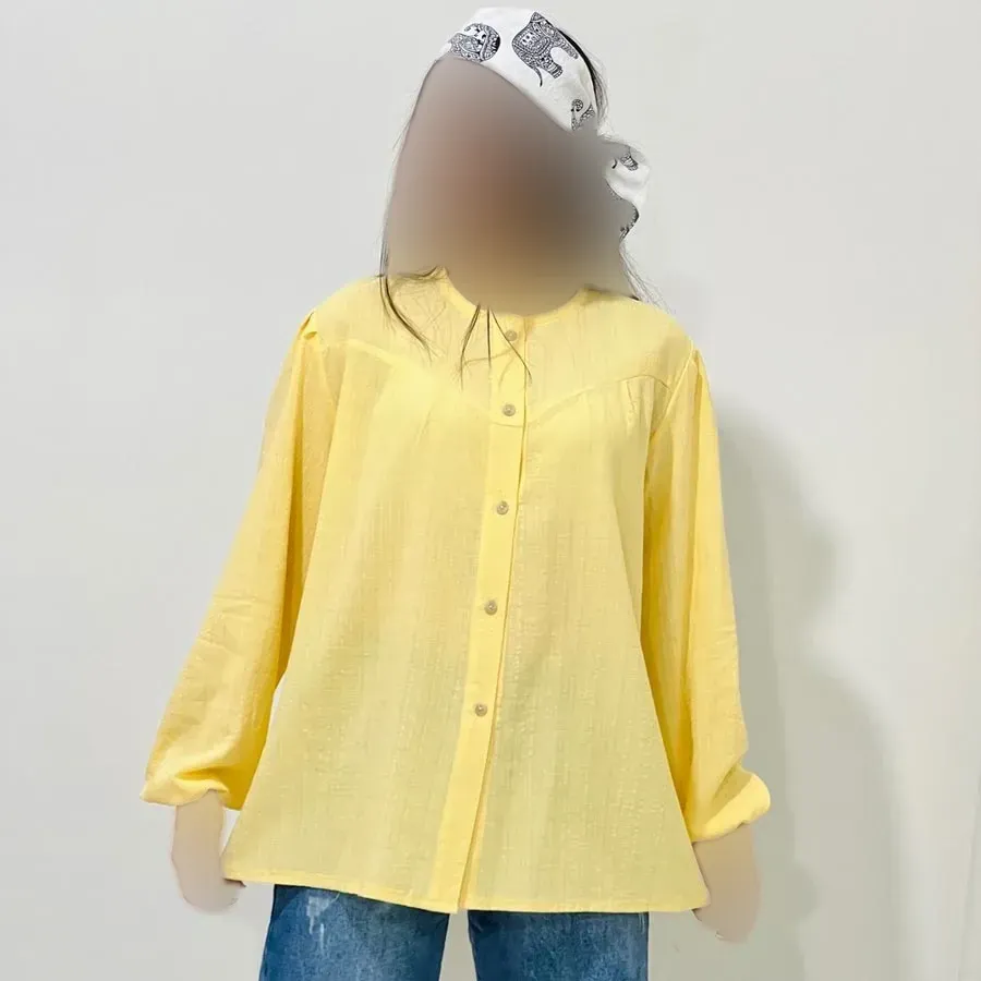 شومیز لینن مجلسی زنانه قد 69 سانت دورسینه 120 سانت آستین 58 سانت کد 1333
