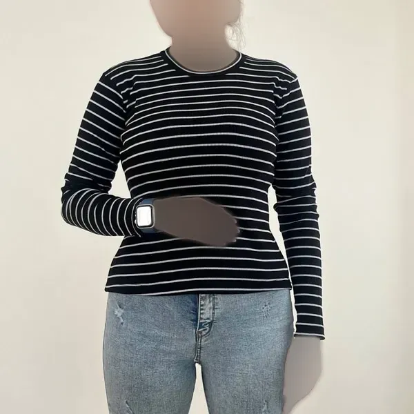 بلوز یقه گرد کبریتی زنانه کد 1225 مناسب سایز 38 تا 46