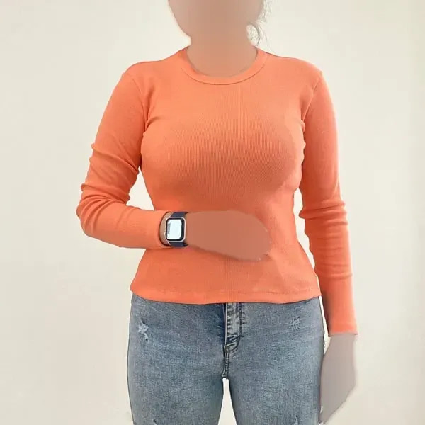 بلوز یقه گرد کبریتی زنانه کد 1225 مناسب سایز 38 تا 46
