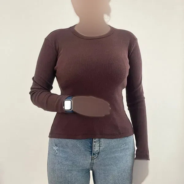 بلوز یقه گرد کبریتی زنانه کد 1225 مناسب سایز 38 تا 46