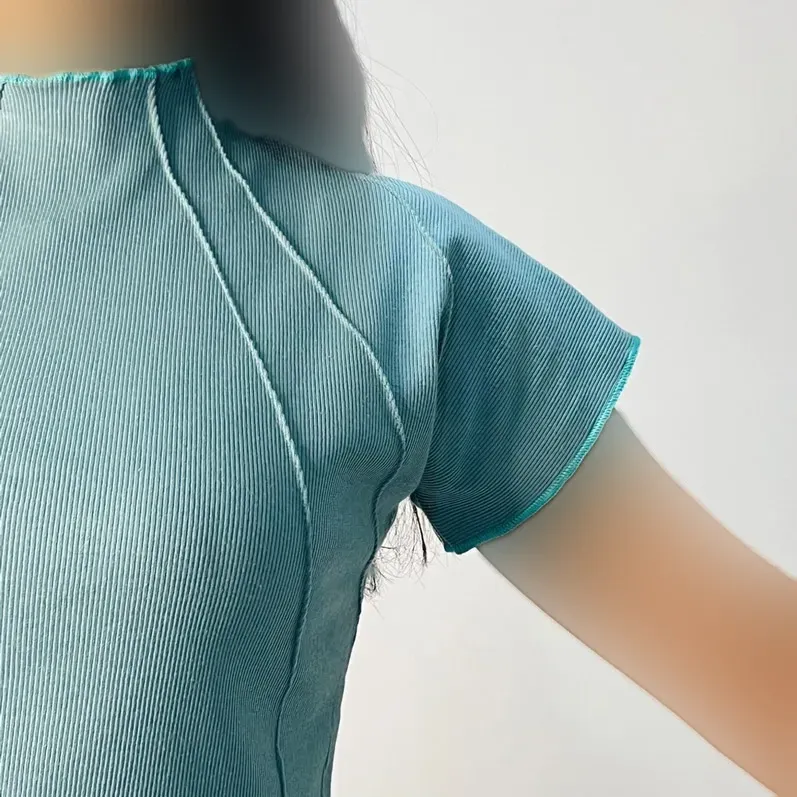 کراپ تاپ زنانه کبریتی رگه دوزی کد 1439