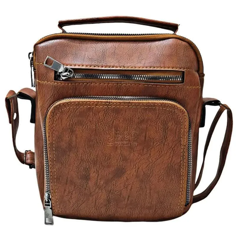 کیف دوشی جیپ مدل 5 زیپ سایز بزرگ چرم صنعتی سوگو زنانه و مردانه