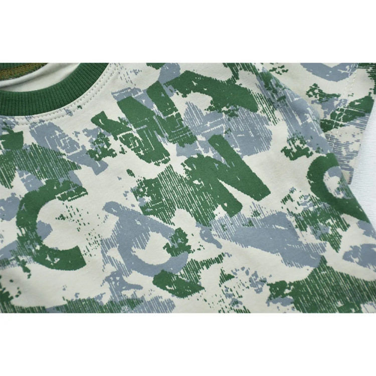 ست تیشرت و شلوارک پسرانه طرح حروف انگلیسی جنس پنبه ای