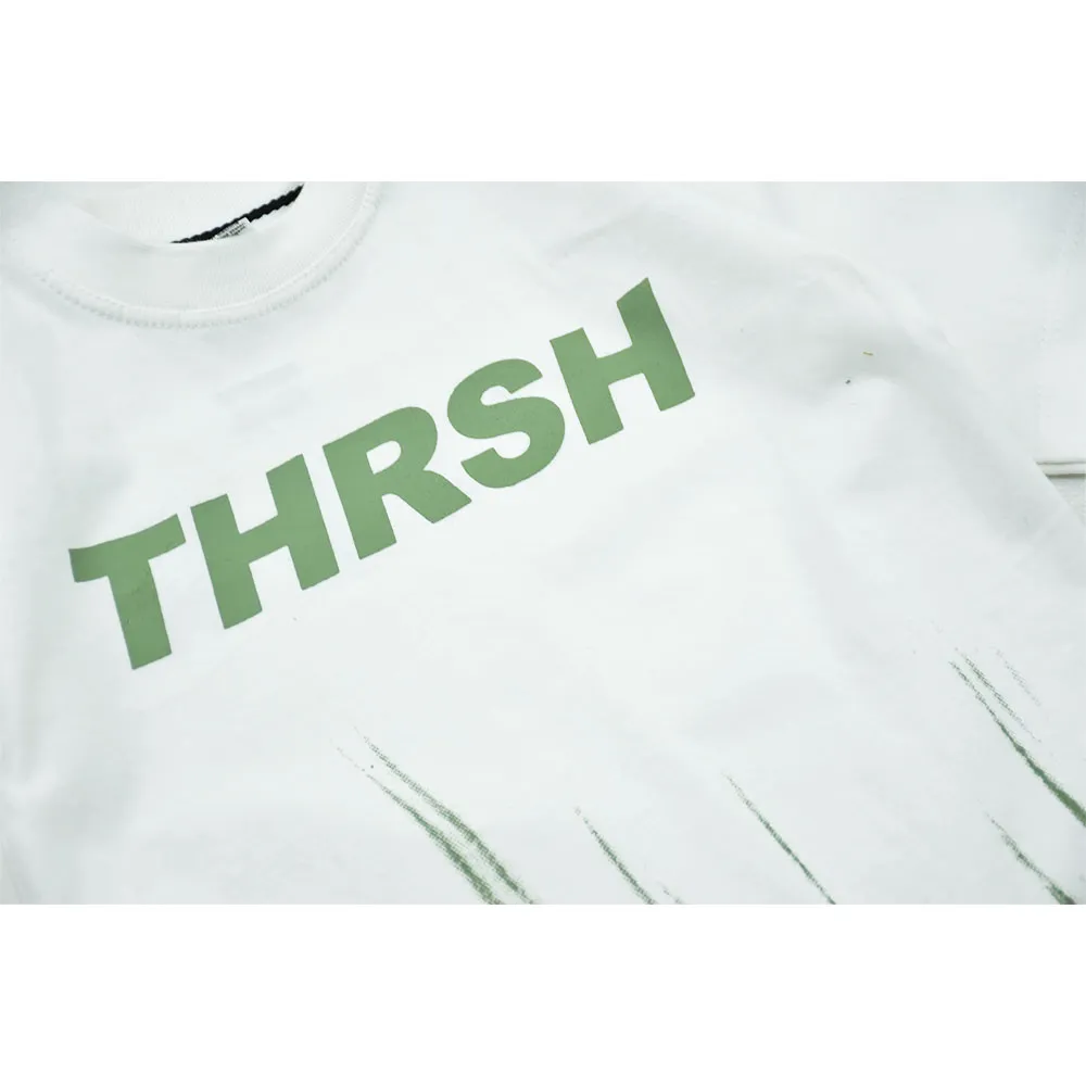 ست تیشرت و شلوارک پسرانه طرح THRSH رنگ سفید کد 11664