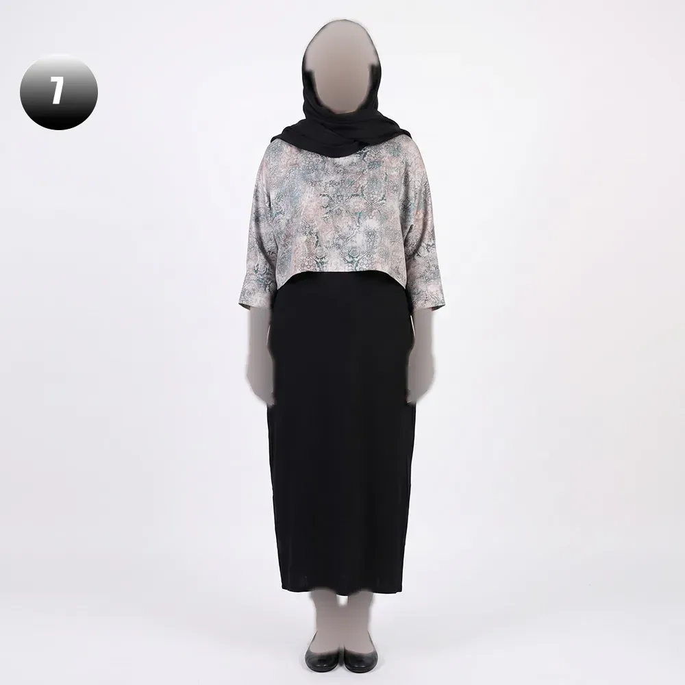 ست کراپ و سارافون زنانه طرح دار کد 11768