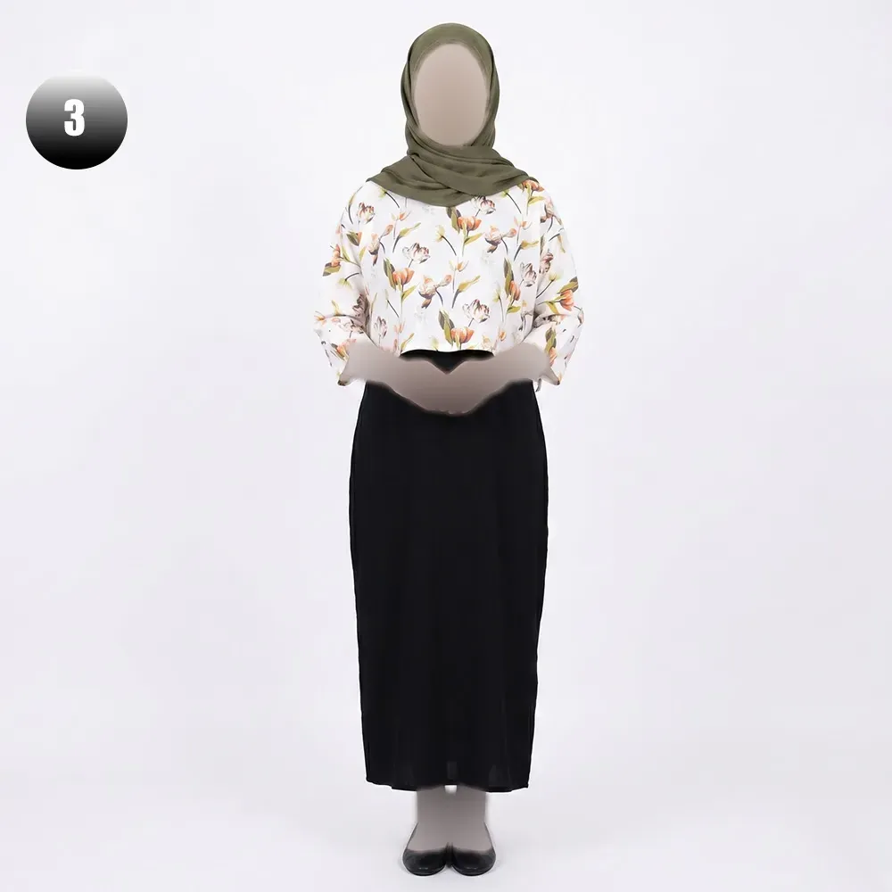 ست کراپ و سارافون زنانه طرح دار کد 11768