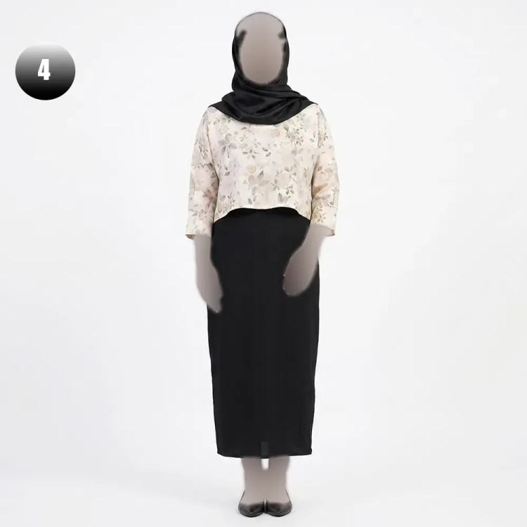 ست کراپ و سارافون زنانه طرح دار کد 11768