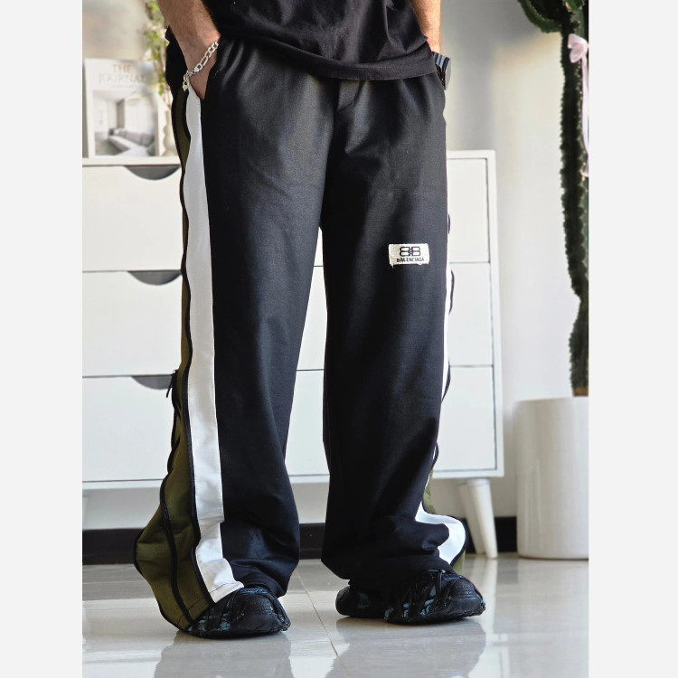شلوار اسلش مردانه بگ بالنسیاگا مدل چهار زیپ پارچه گلکسی