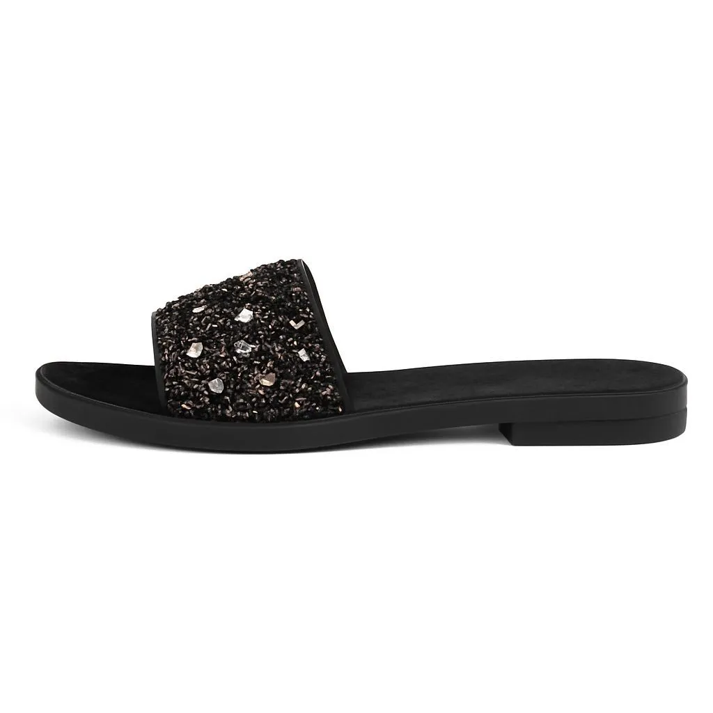 صندل زنانه پولک دار مشکی سایز 37 تا 40