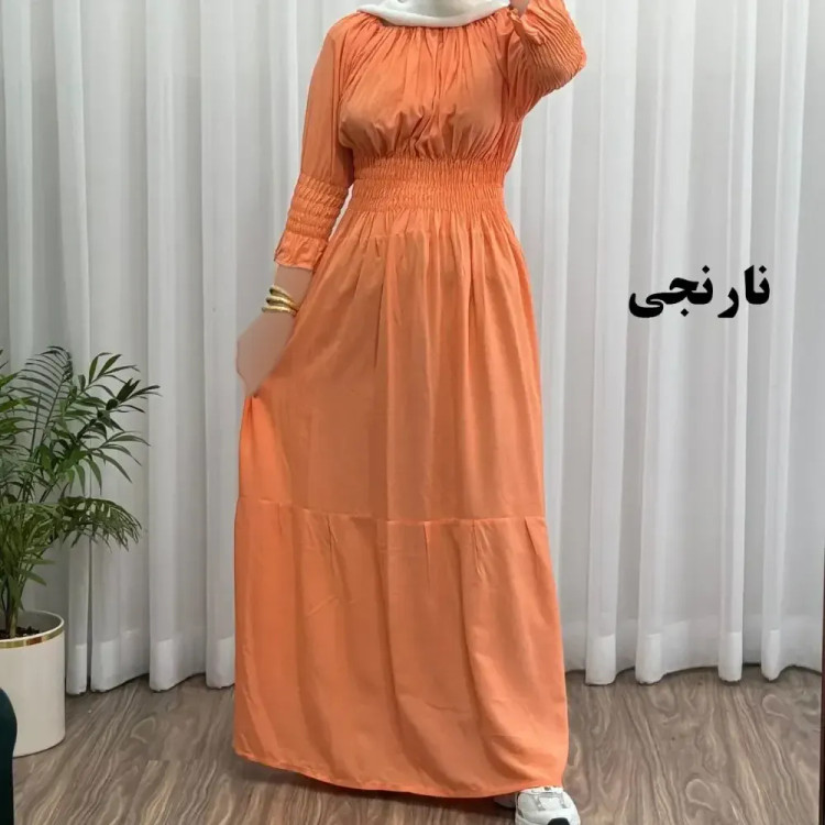 پیراهن ساحلی نخی زنانه مدل خسته فری سایز مناسب تا سایز 46