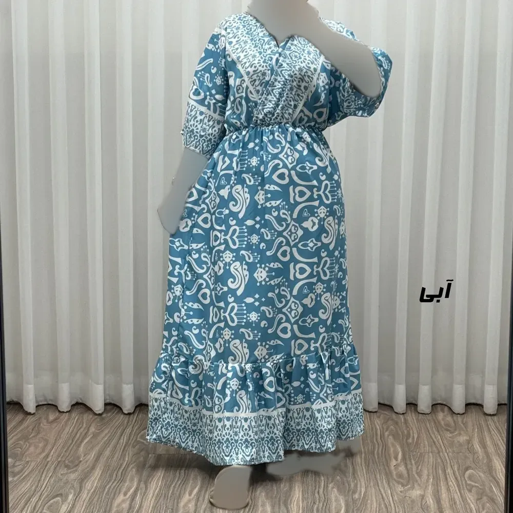پیراهن زنانه فلور بوگاتی مدل دنیا چپ و راستی فری سایز مناسب تا 44