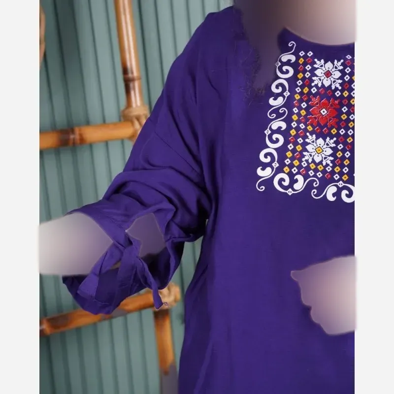 ست بلوز و شلوار نخی زنانه مدل سنتی فری سایز مناسب تا 48