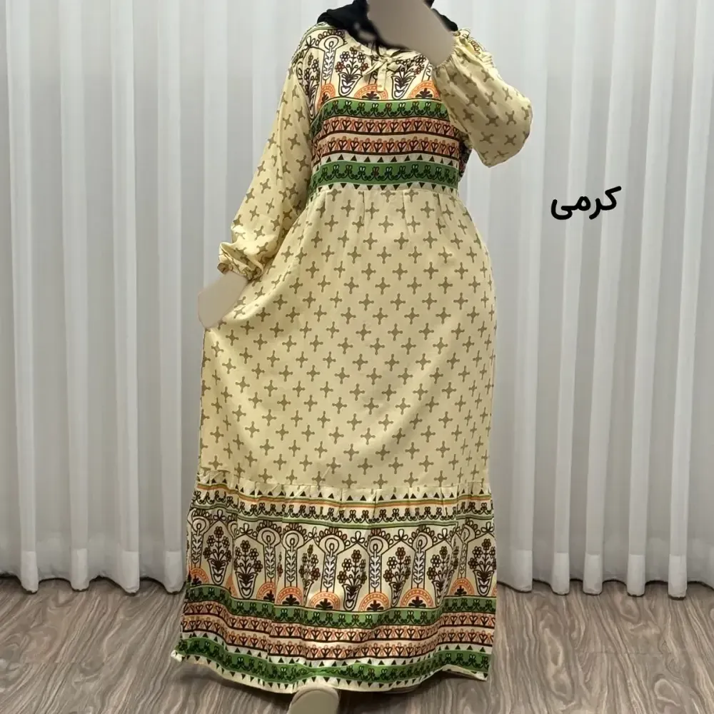 پیراهن ساحلی زنانه نخی مدل حاشیه دار ستاره فری سایز مناسب تا 46