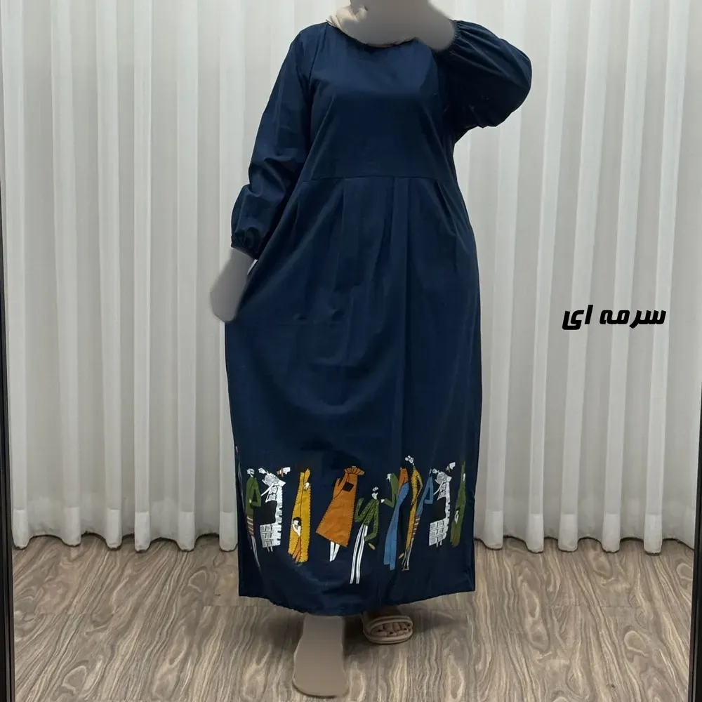 پیراهن ساحلی زنانه لینن فری سایز مدل کمرکش مناسب تا سایز 48