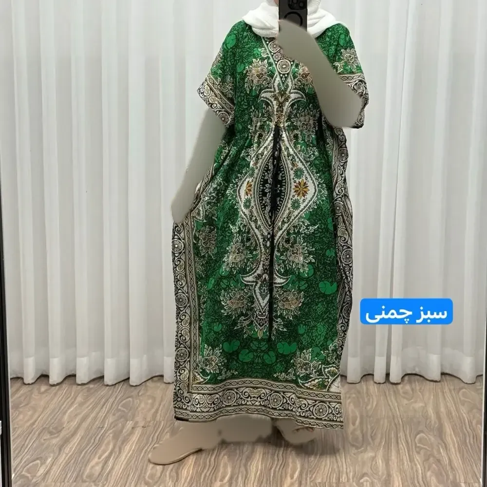 پیراهن پانچ زنانه سیلک هندی فری سایز مناسب تا 54 با قابلیت تنظیم سایز (گتدار)