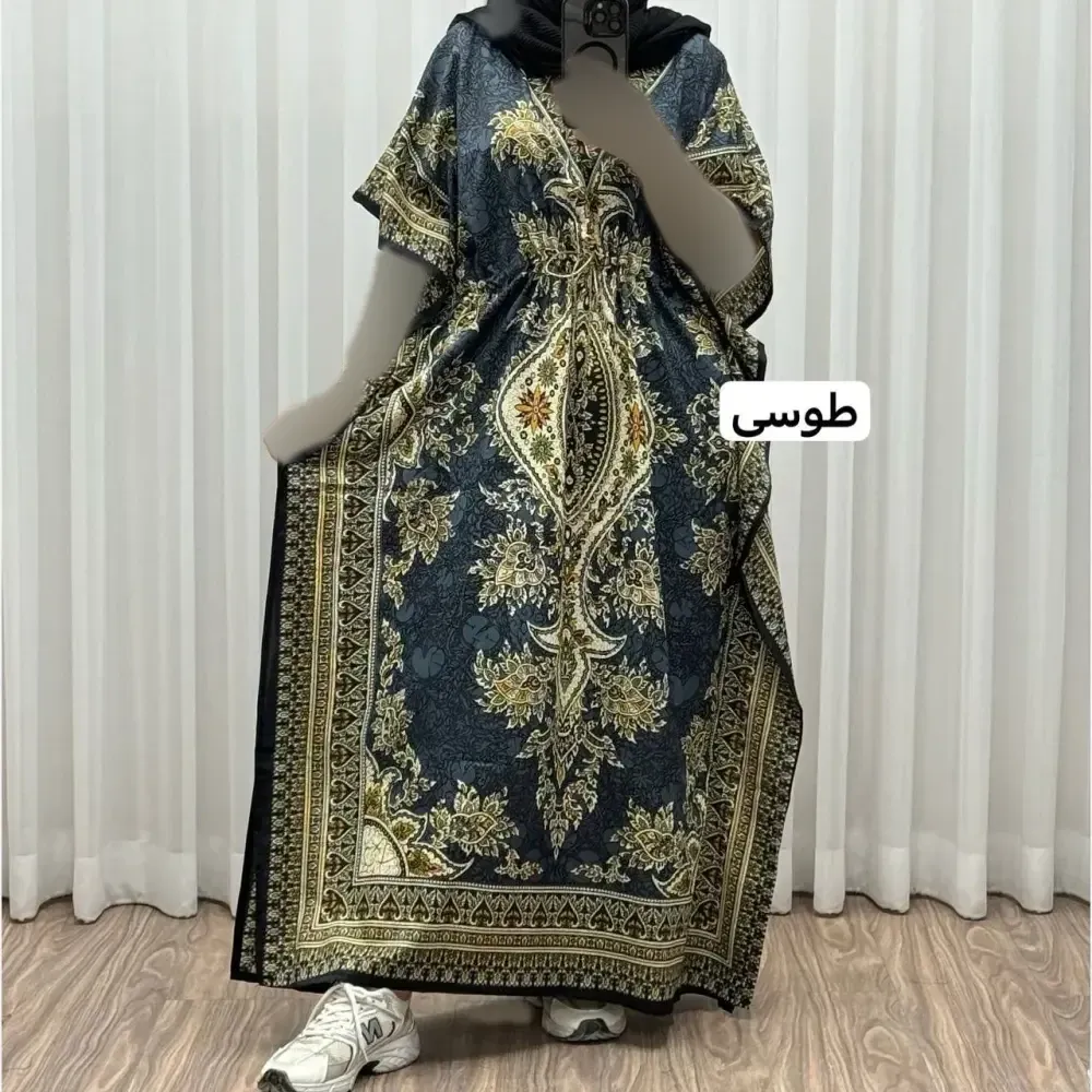 پیراهن پانچ زنانه سیلک هندی فری سایز مناسب تا 54 با قابلیت تنظیم سایز (گتدار)