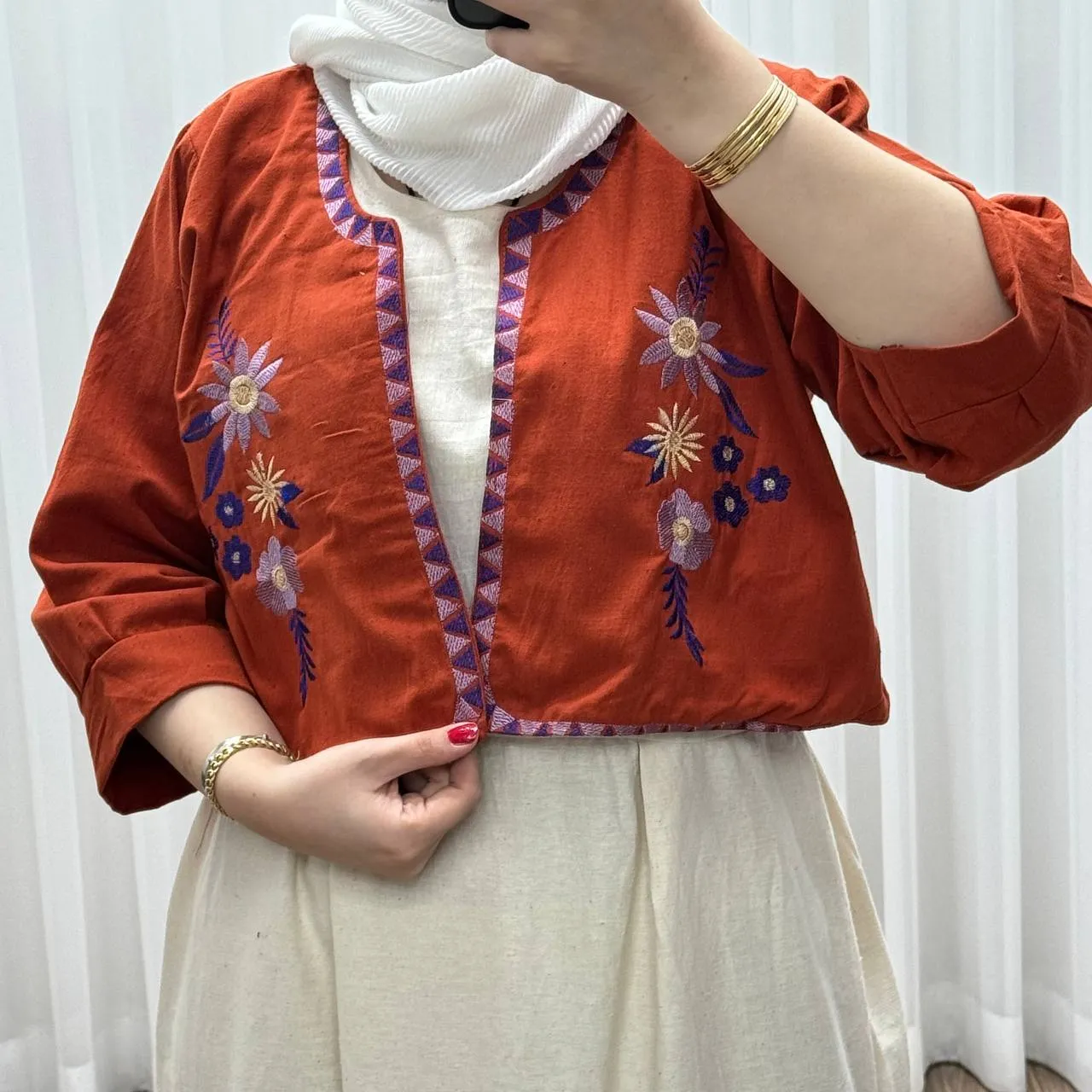 کت سارافون لینن مدل یولیا فری سایز زنانه مناسب تا سایز 48 چهارفصل شیک و راحت
