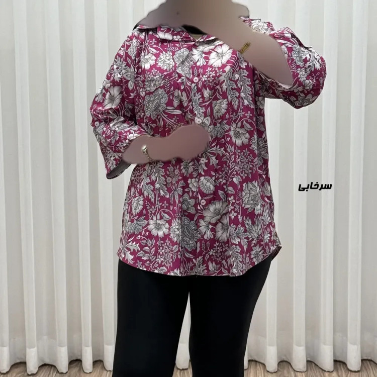 شومیز زنانه بوگاتی دکمهدار فری سایز مناسب تا سایز 50
