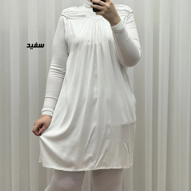 سارافون نخی زنانه کوتاه ساده فری سایز مناسب تا سایز 52