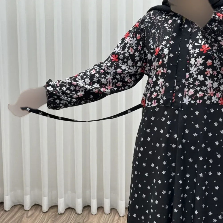 پیراهن ساحلی زنانه فلور بوگاتی دکمهدار فری سایز با کمربند