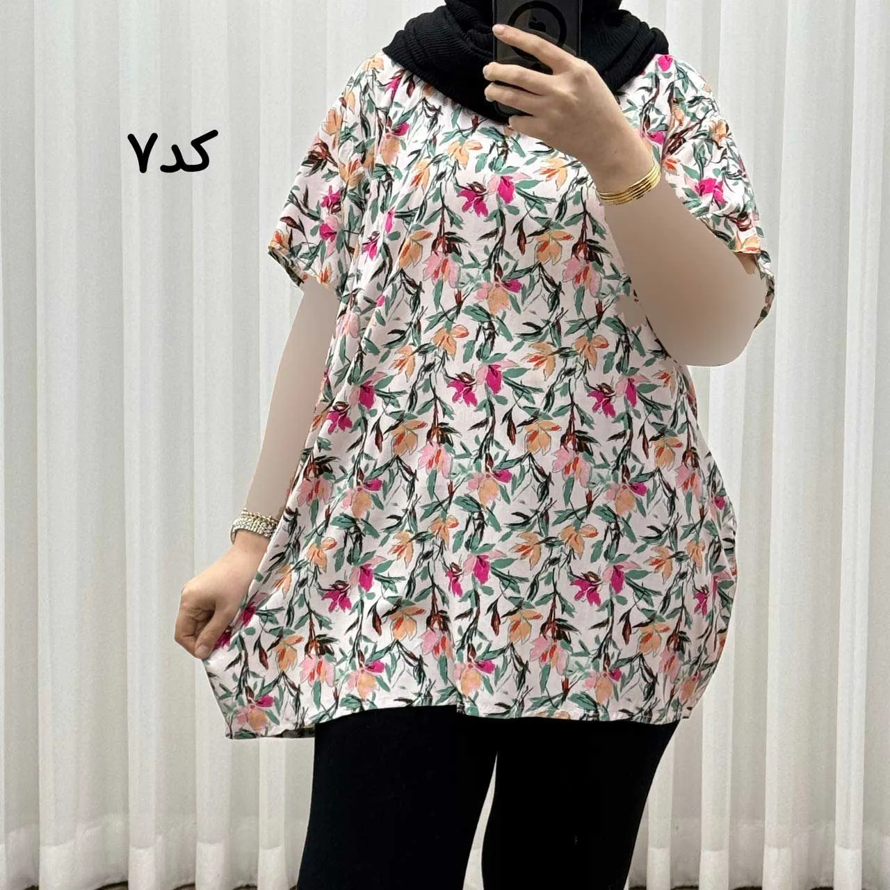 تیشرت نخی فری سایز زنانه مصی کد 1394 تن خور راحت چهارفصل