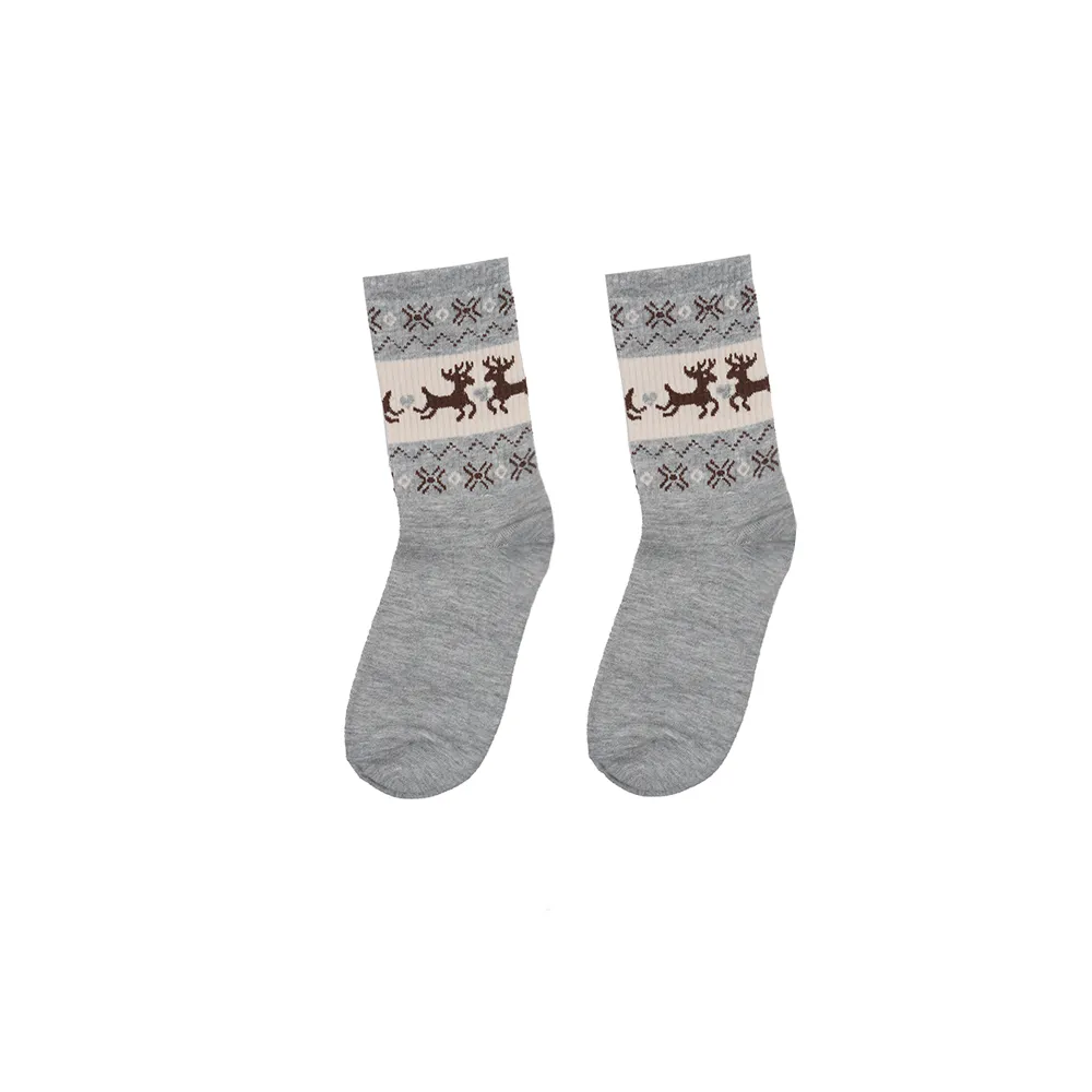 جوراب ساقدار زنانه طرح گوزن جنس نخ و پنبه فری سایز