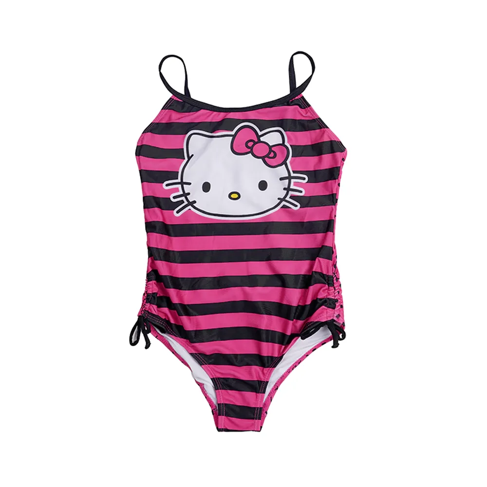 مایو دخترانه بغل گت دار طرح راه راه کیتی جنس استرج سایز M