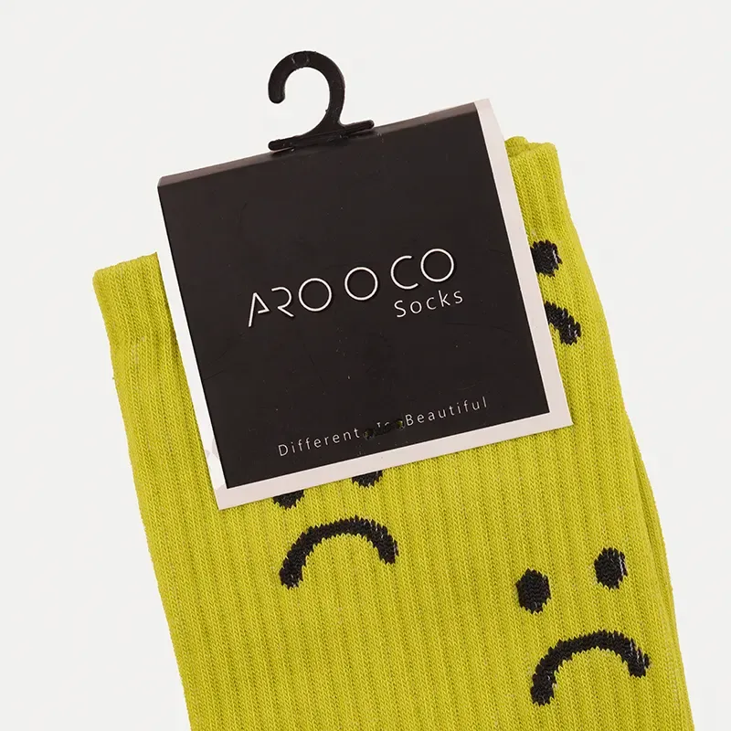 جوراب ساقدار طرح صورتک ناراحت فری سایز نخی زنانه