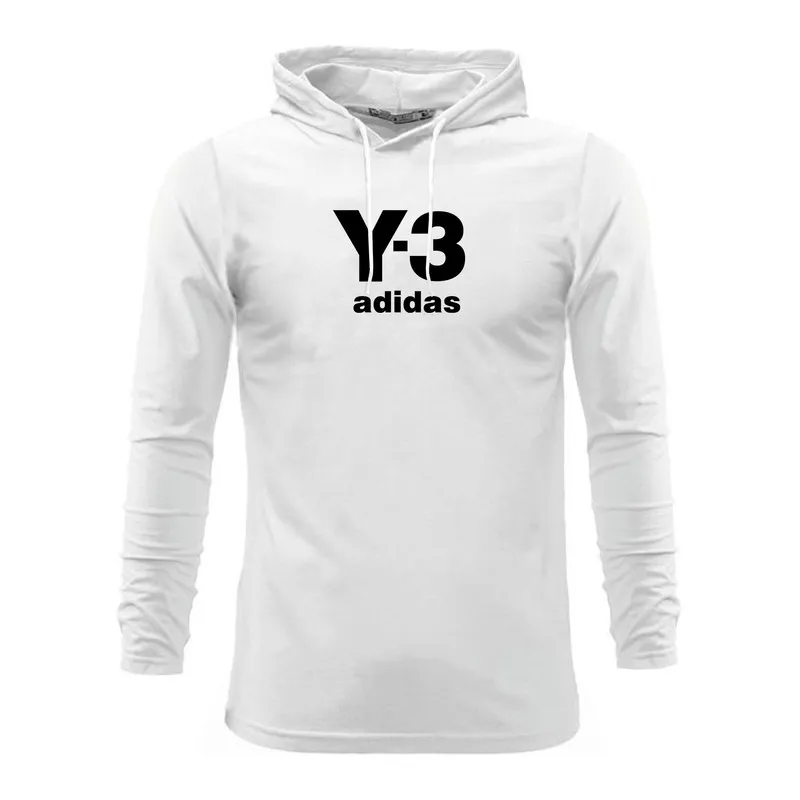 تیشرت آستین بلند مردانه طرح Y3 مدل U4789 کلاه دار نخی اعلا در دو رنگ مشکی و سفید سایز L XL 2XL